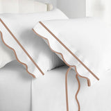 400TC Cotton Scallop Embroidery & Border Sateen Solid Top Sheet