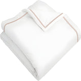 400TC Cotton Double Edge Embroidery Sateen Solid Duvet Cover Set