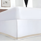 400TC Cotton Sateen Classic Embroidery Tailored Bed Skirt