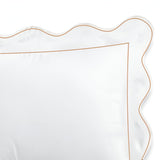 400TC Cotton Scallop Embroidery & Border Sateen Solid Pillow Sham