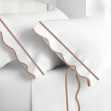 400TC Cotton Scallop Embroidery & Border Sateen Solid Pillowcases (Set Of 2)