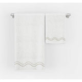 Double Wavy Embroidered Cotton Bath Towels (Set of 2)