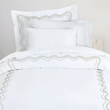 Double Wavy Embroidered Cotton Duvet Cover Set
