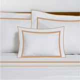 400TC Embroidery & Border Cotton Sateen Solid Duvet Cover Set