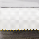 Allena 400TC Sateen Microcheck Cotton Scallop Embroidery Tailored Bed Skirt