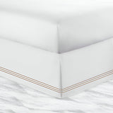 400TC Sateen Solid Cotton Triple Embroidered Tailored Bed Skirt