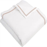 400TC Cotton Triple Edge Embroidery Sateen Solid Duvet Cover Set