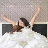 Leafy Embroidered Cotton Sateen Duvet Cover Set