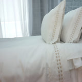 400TC Sateen Solid Cotton Dot Embroidered Sheet Set