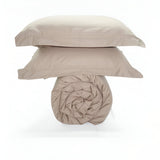 400TC Sateen Solid Cotton Round Duvet Cover Set
