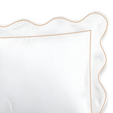 400TC Cotton Scallop Embroidery & Border Sateen Solid Duvet Cover Set