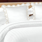 400TC U Shape Scallop Embroidery Cotton Duvet Cover Set