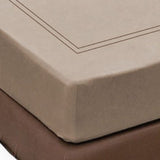 400TC Luxurious Double Embroidery Sateen Solid Cotton Fitted Sheet
