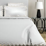 Imaginary Scallop 400TC Cotton Embroidery Sateen Solid Duvet Cover Set