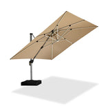 PURPLE LEAF SUNBRELLA Solar Cantilever Umbrella with Lights for Outdoor Patio