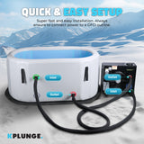 Kodiak 1-Person Inflatable Cold Plunge Ice Bath Tub/Hot Tub with PVC Insulated Lid, Hand Pump, and Repair Kit in Gray