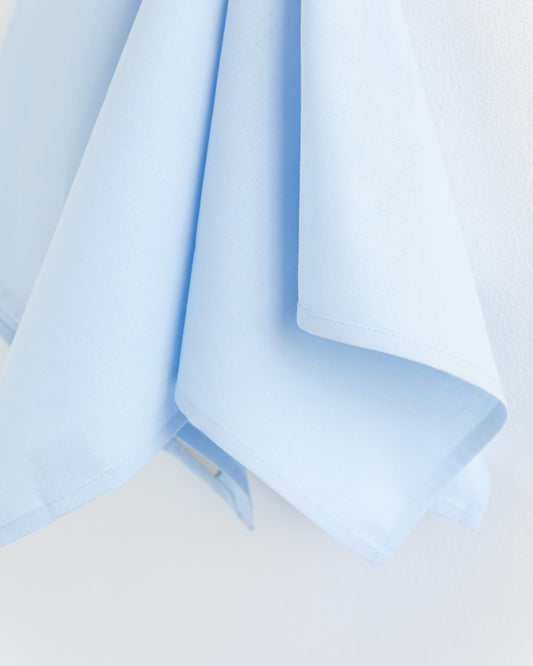 Linen-cotton tea towel in Sky blue (Set of 2)