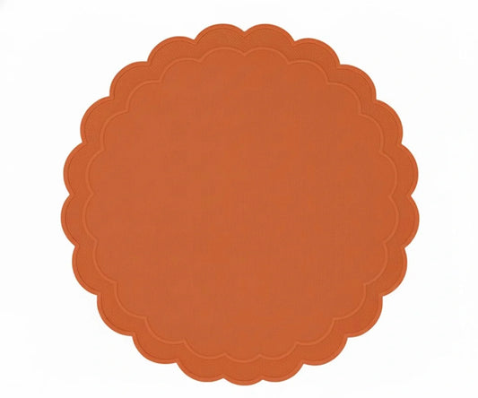 Round Scalloped Placemats - Terracotta