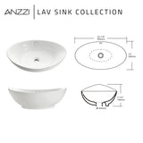 Verona Series 23 in. Ceramic Oval Vessel Bathroom Sink Basin in White