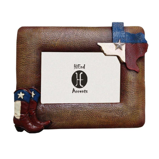 Texas Flag & Boots Picture Frame, 4 MOQ