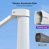 PURPLE LEAF White Outdoor Umbrella Left-Right Tilting Patio Cantilever Umbrella