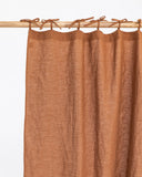 Tie top linen curtain panel (1 pcs) in Cinnamon