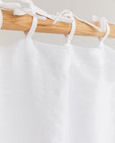 Tie top linen curtain panel (1 pcs) in White