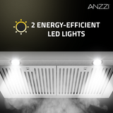ANZZI 36-Inch 450 CFM 3-Speed Stainless Steel Under Cabinet Convertible Residential Range Hood with LED Lamp