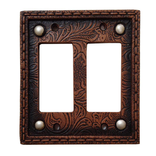 Tooled Resin Double Rocker Wall Switch Plate, 4 MOQ