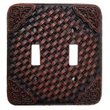 Tooled Resin Weaver Double Switch Wall Plate, 4 MOQ