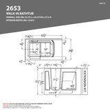 ANZZI Coupe Series 26 in. x 53 in. Left Drain Quick Fill Walk-In Whirlpool Tub in Biscuit