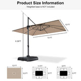 PURPLE LEAF Patio Outdoor Large Umbrella Square and Rectangular Cantilever Yard Sun Umbrellas