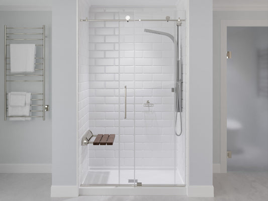 Kind 20 in. Teak Wall Mounted Folding Shower Seat