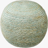 Jenkinjones Knitted Aqua Jute Pouf