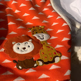 Triangles Orange White Knitted Cotton Baby Blanket