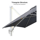 PURPLE LEAF Outdoor Patio Umbrella with Base, Best White Cantilever Umbrellas