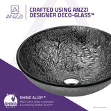 Arc Series 17 in. Bathroom Vessel Sink with Scratch-Tough and Stain-Resistant Non-Porous Surface in Gray Glass