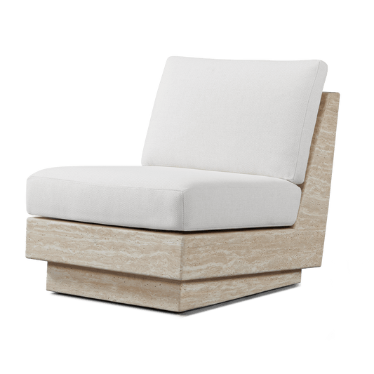Tulum Travertine Armless Lounge Chair