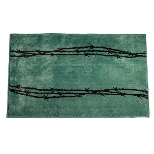 Turquoise Barbwire Kitchen/Bath Rug, 2 MOQ