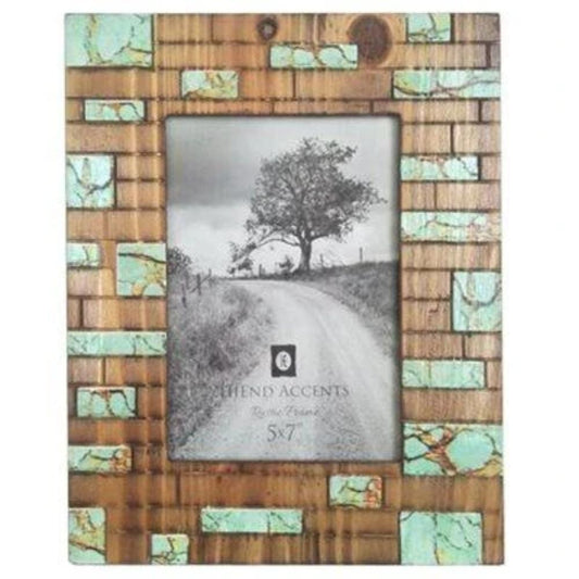 Turquoise Inlay Picture Frame, 4 MOQ