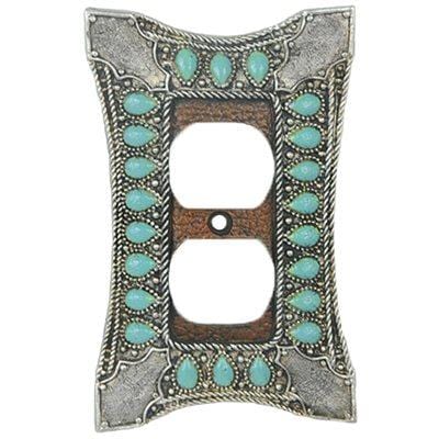 Turquoise Single Outlet Cover Wall Plate, 4 MOQ