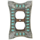 Turquoise Single Outlet Cover Wall Plate, 4 MOQ