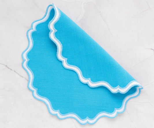 Turquoise Placemats - Scalloped