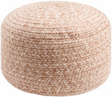 Tonanitla Natural Fiber Blush Knitted Outdoor Pouf