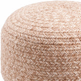 Tonanitla Natural Fiber Blush Knitted Outdoor Pouf