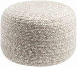 Tonanitla Natural Fiber Light Gray Knitted Outdoor Pouf