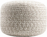 Tonanitla Natural Fiber Light Gray Knitted Outdoor Pouf