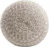 Tonanitla Natural Fiber Light Gray Knitted Outdoor Pouf