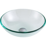Etude Series 17 in. Bathroom Vessel Sink with Scratch-Tough and Stain-Resistant Non-Porous Surface in Clear Glass