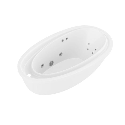 Leni Series 71 in. x 38 in. Jetted Whirlpool 54 Gallon Capacity Freestanding Bathtub with Reversible Drain in White